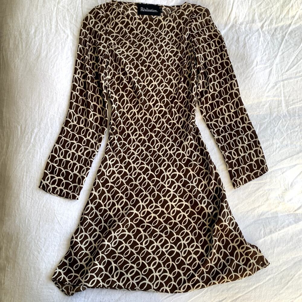 Realisation Par Brown and Cream Mini Dress - Picture 6 of 11